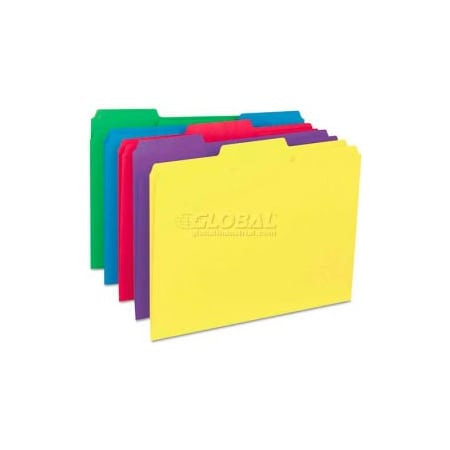 Universal Universal Recycled Interior File Folders, 1/3 Cut Top Tab, Letter, Assorted, 100/Box UNV12306***